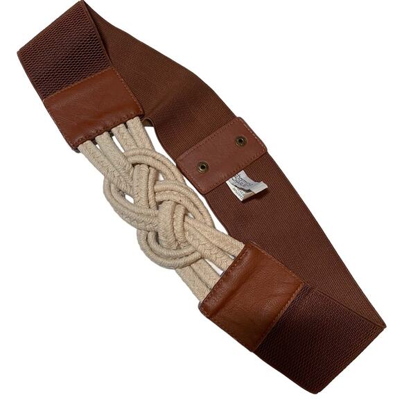 Women's Braided Rope and Elastic Belt Large - Picture 1 of 5